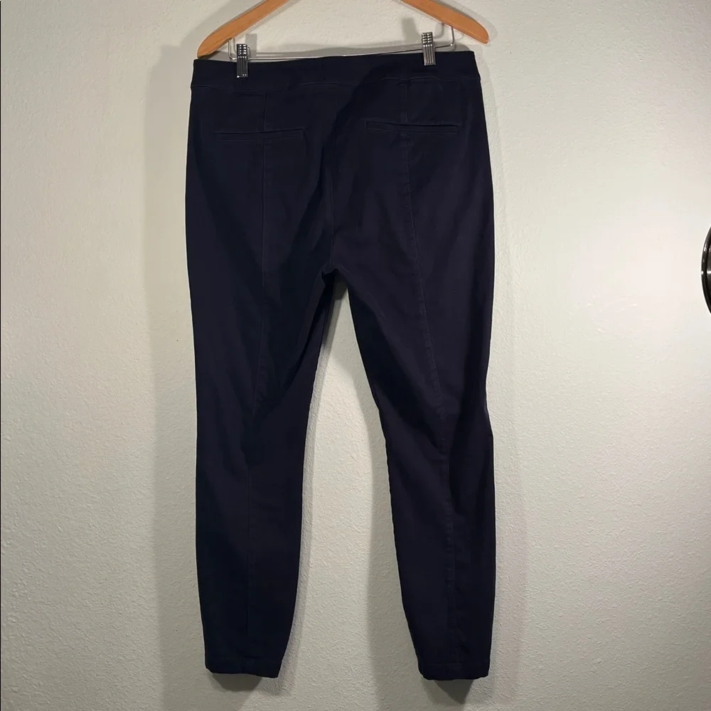 LOFT Dark Blue Trousers straight leg style pockets in front and back women’s 12 - Picture 3 of 13
